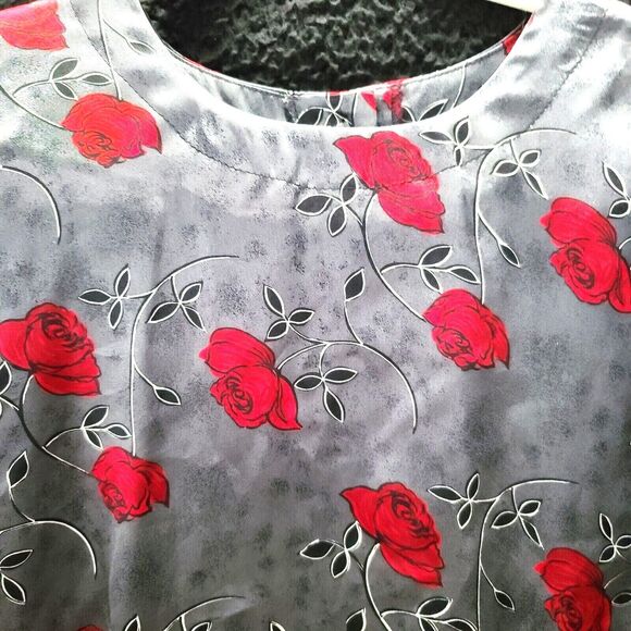 Christie & Jill Womens Button Up Multi-Color Size 10 100% Polyester Short Sleeve - Picture 7 of 12